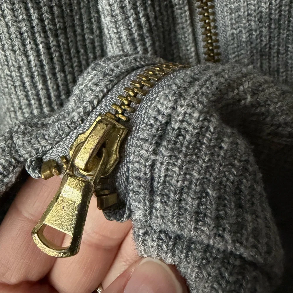 Varley Manning Sweat Gray Long Sleeve PullOver Women's Sweater w/Zipper Accents - Picture 4 of 8